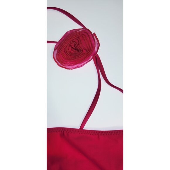 SAME LOS ANGELES One Piece Swimsuit Womens Fiusha Sz Large Flower in The Throat - Picture 2 of 8